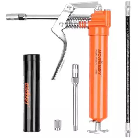 2900PSI Grease Gun Manual Pistol Grip + 3OZ Cartridge Flexible Hose & Coupler - South East Clearance Centre