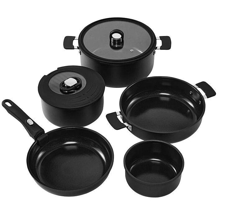 Resto 95800 - Cookware Set 8PCS Black