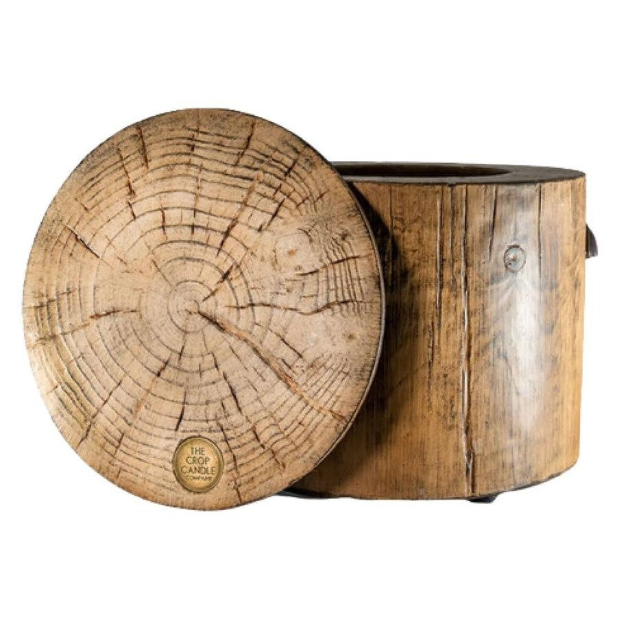 Eco Fuego Low Smoke Wax Candle Fire Pit in Wood Log Finish
