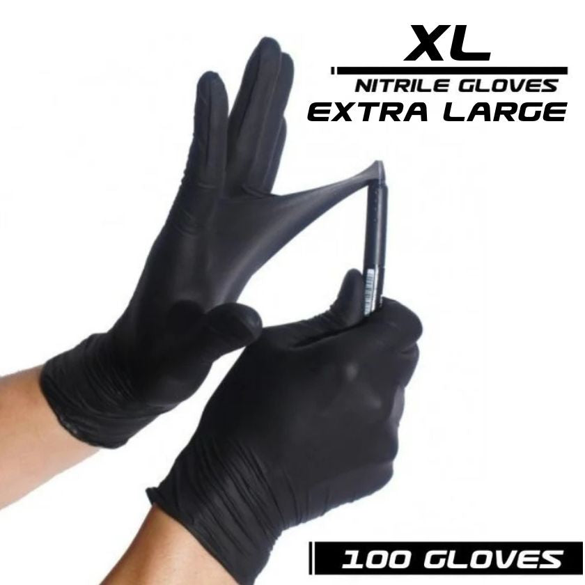 Black Nitrile Gloves - 100 gloves
