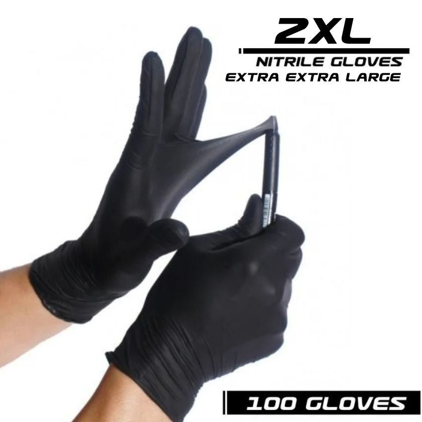 Black Nitrile Gloves - 100 gloves