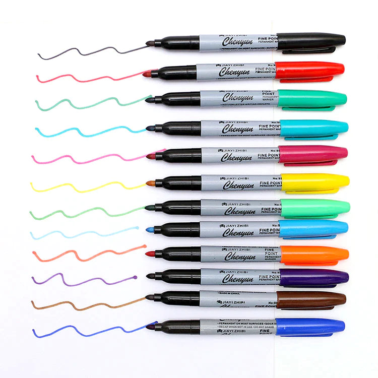 12 Pack - Permanent Markers (Coloured) - South East Clearance Centre