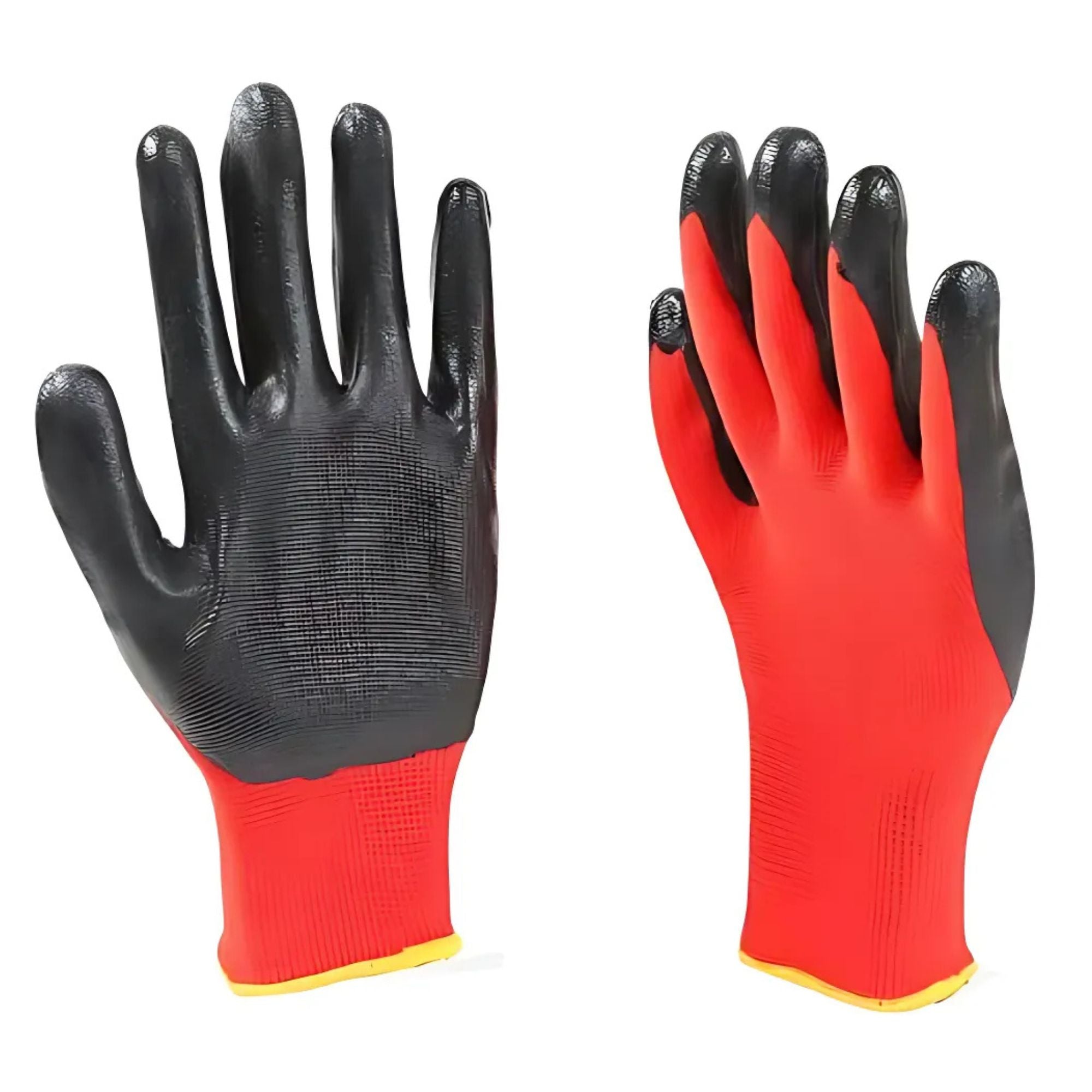 12 Pairs Nitrile Coated Nylon Work Gloves - Size 10 (XL) - South East Clearance Centre