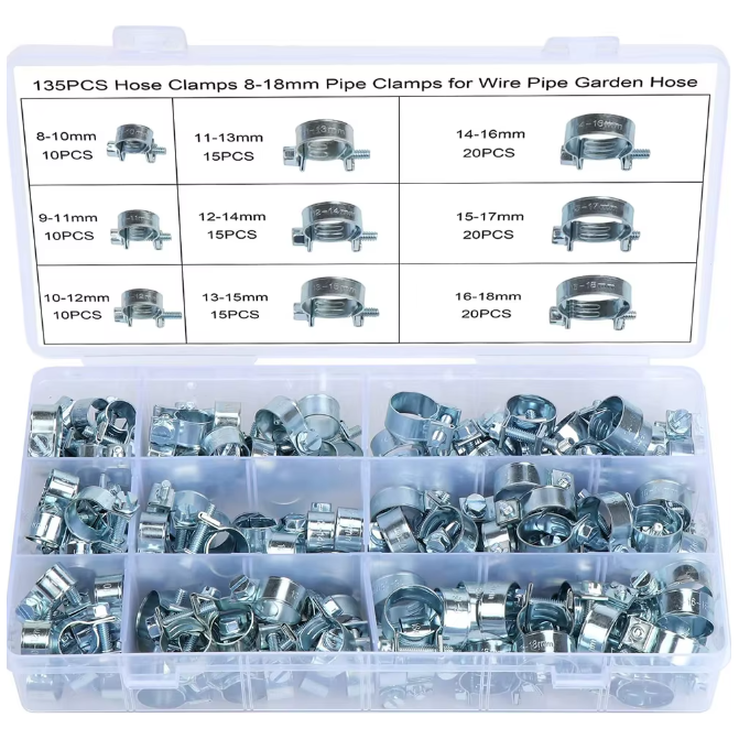 135 Piece Car Fuel Line Hose Clip Assortment Kit - South East Clearance Centre