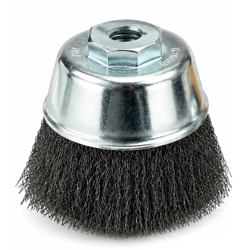Flexovit Surface Stripper Angle Grinder Cup Brush 75mm M10 x 1.5 Solid Crimped Wire