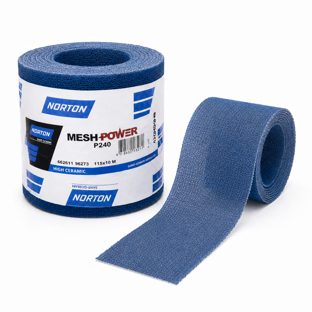 Norton MeshPower Ceramic Self-Grip Sanding Roll P240 – 115mm x 10m