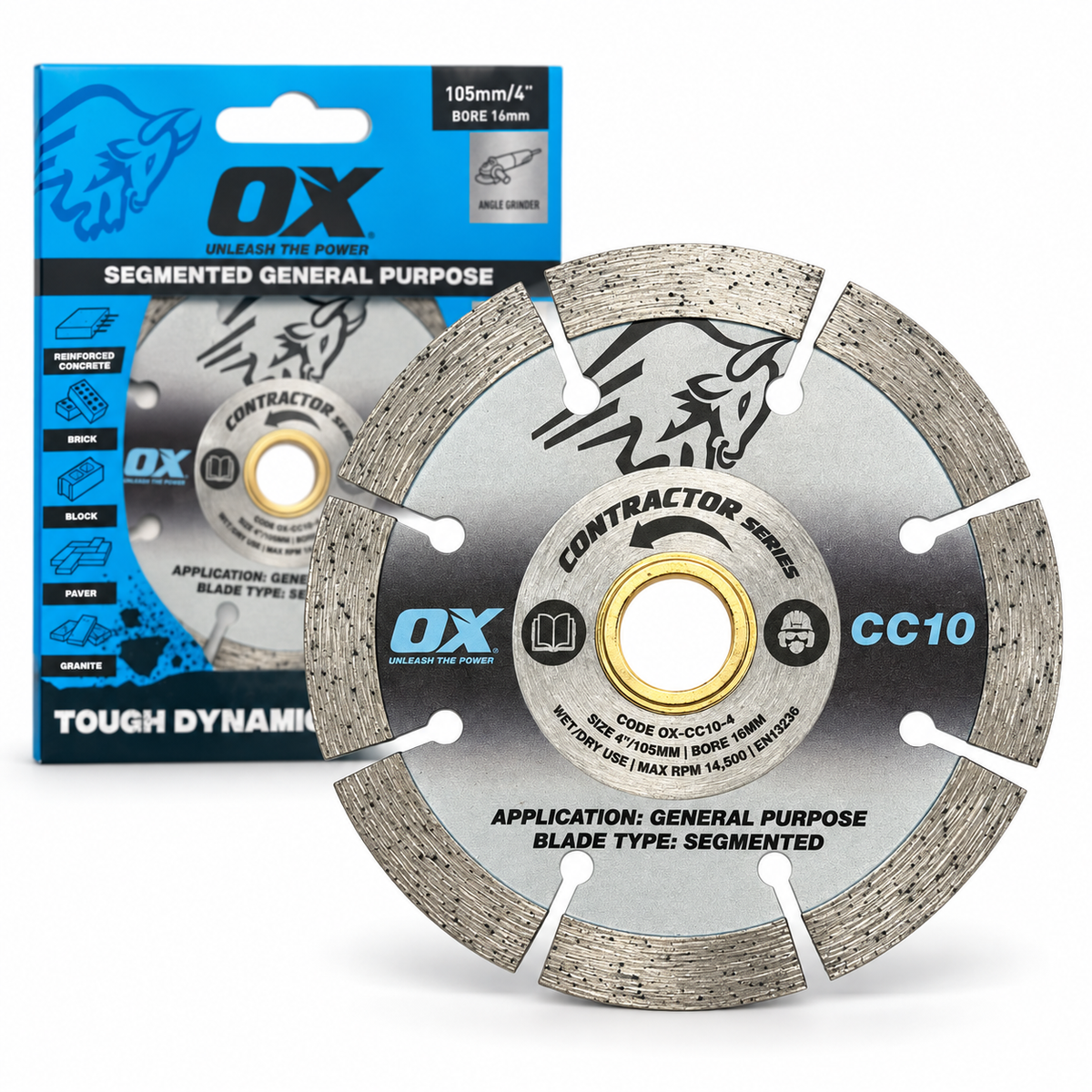 OX Segmented General Purpose Diamond Blade 105mm (4") – 16mm Bore