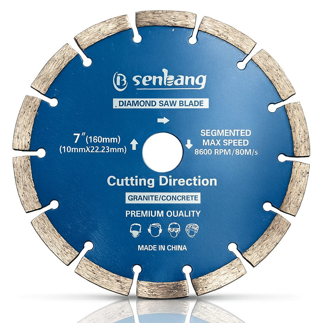 7" (180mm) Diamond Saw Blade – Segmented Concrete & Granite Cutting Disc (10mm x 22.23mm)