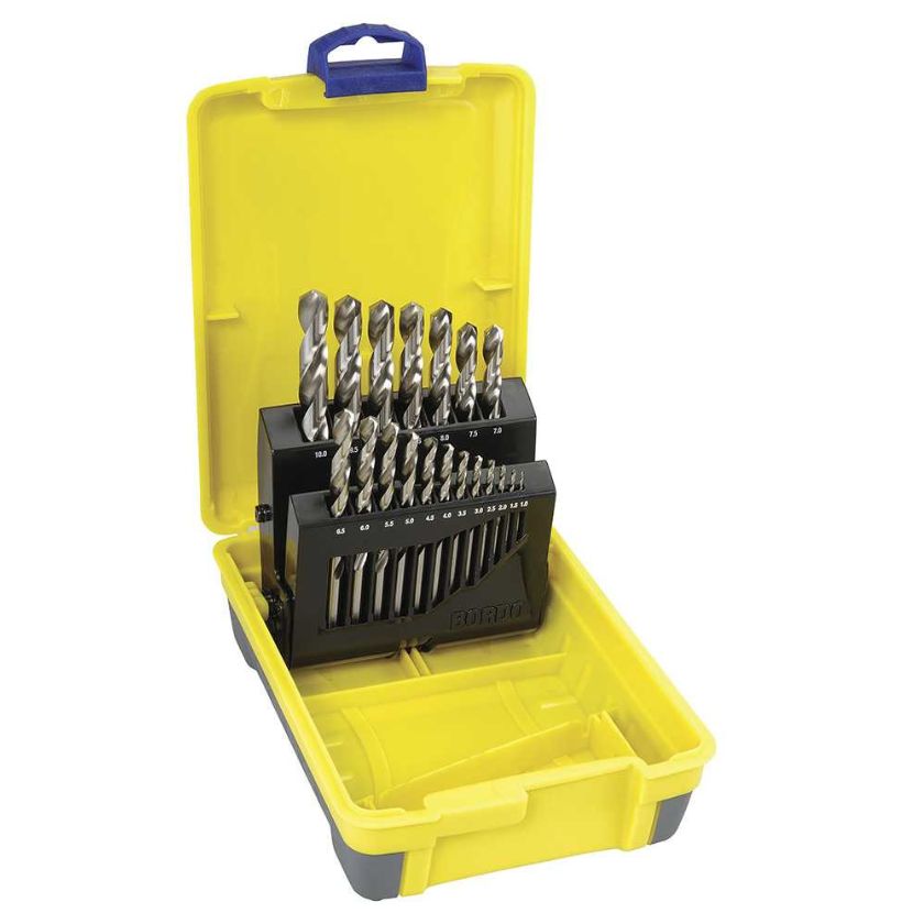 Bordo 19 Piece Bright HSS Jobber Drill Set in ABS Plastic Case 2007-M2