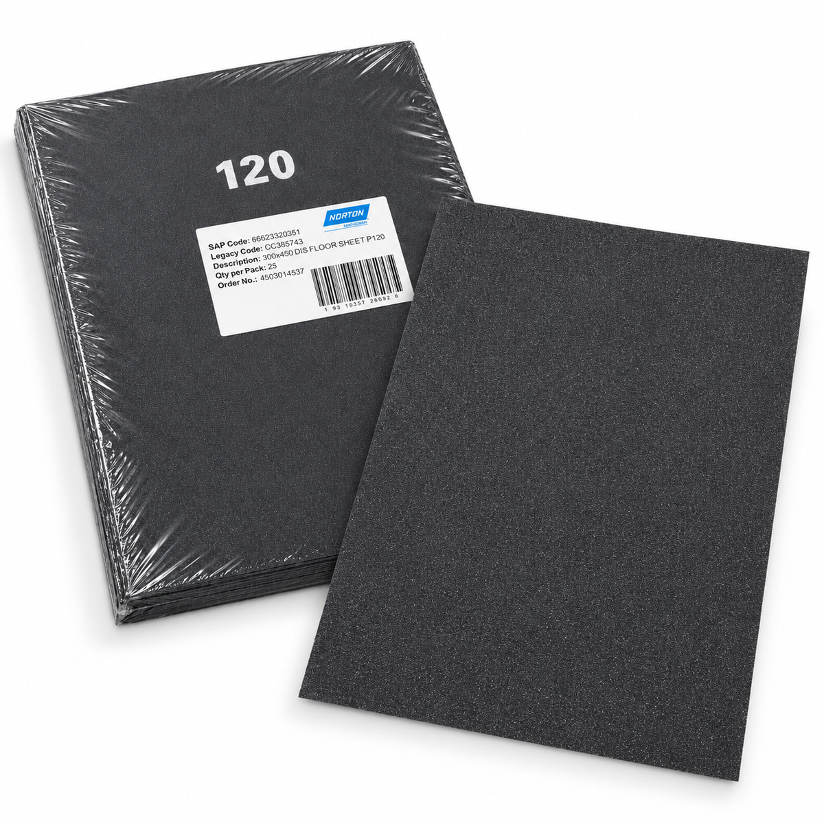 Norton Double-Sided Floor Sanding Sheets 300 × 450mm P120 – 25 Pack - South East Clearance Centre