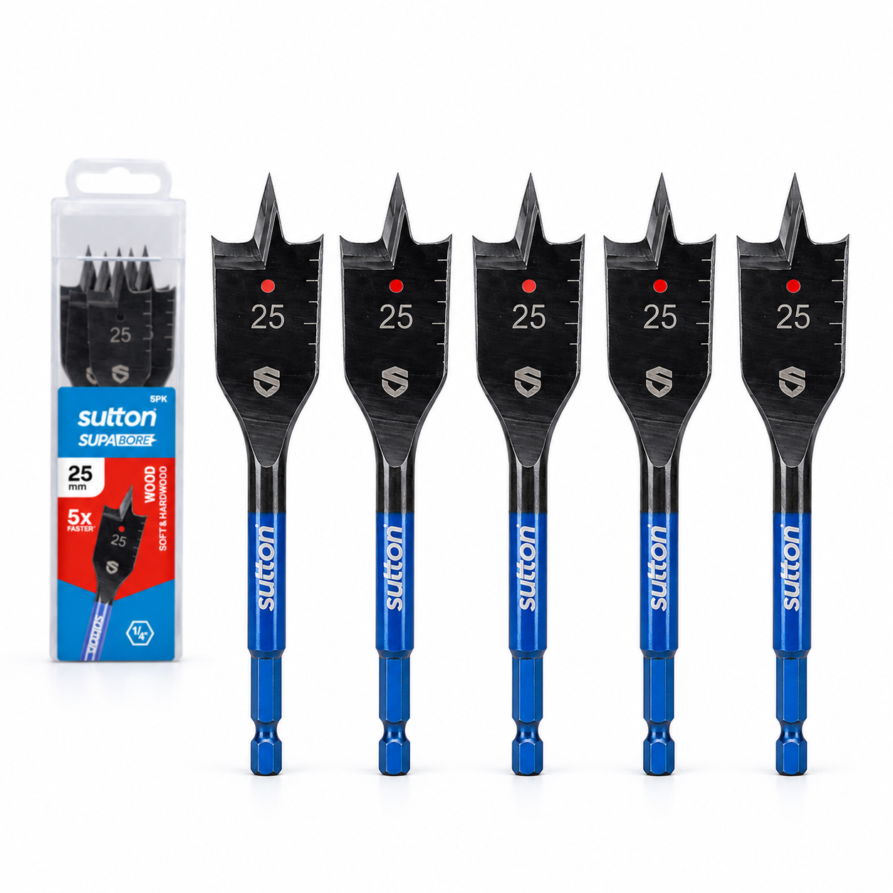 SUTTON 25x150mm 1/4-Hex Spade Wood Drill Bit D501T2500