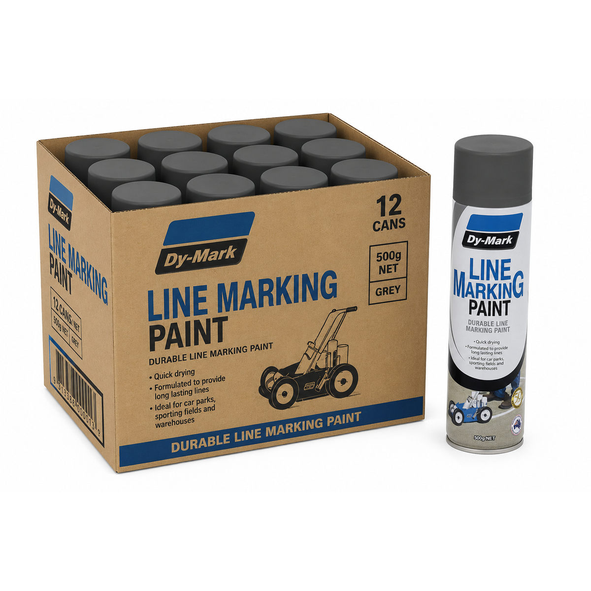 Dy-Mark Line Marking Paint Dark Grey 500g – Box of 12