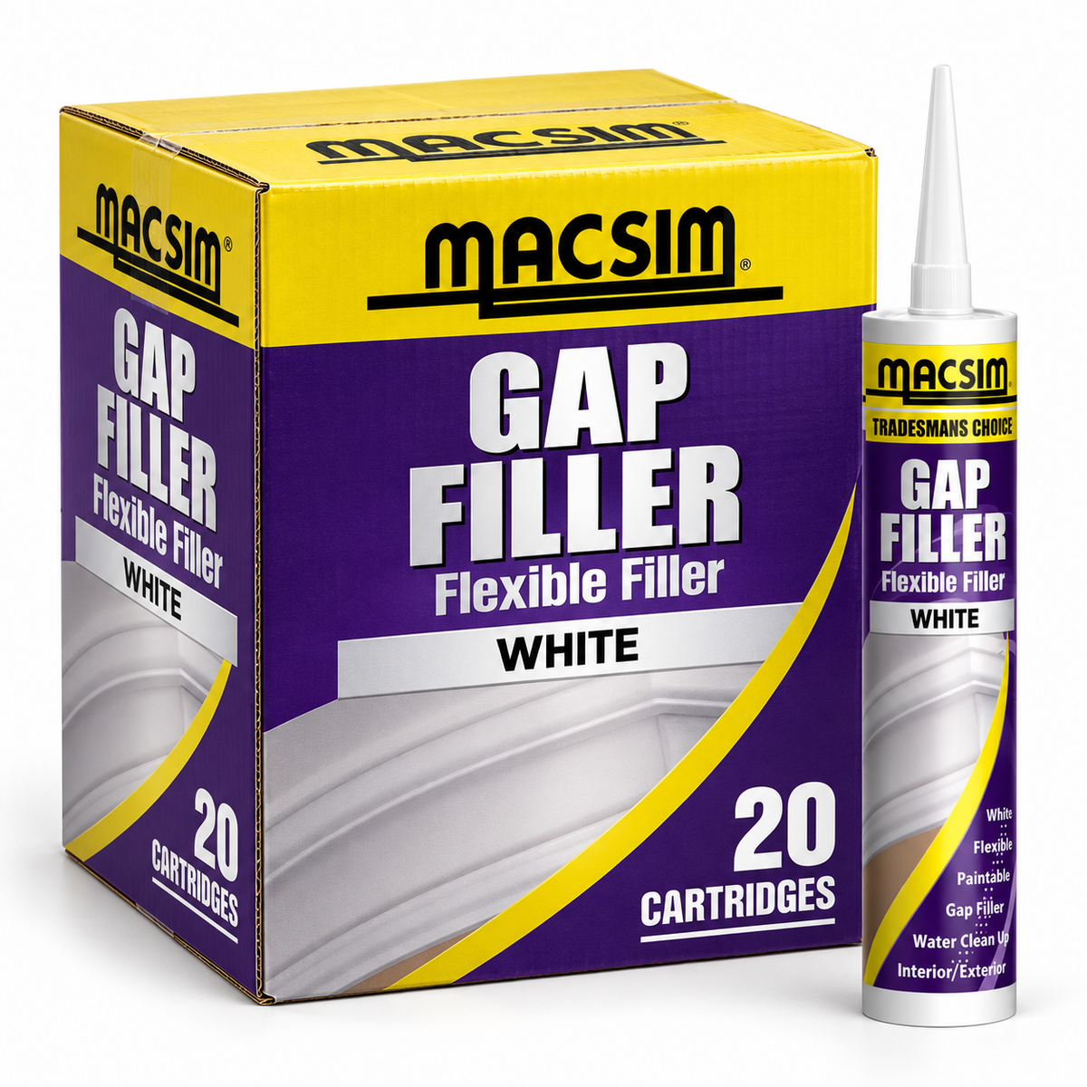 Macsim White Flexible Gap Filler – Carton of 20