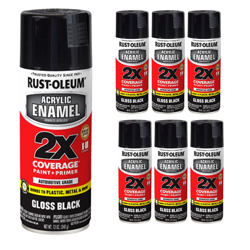 Rust-Oleum 2X Automotive Acrylic Enamel Paint + Primer – 340g (6 Pack) - South East Clearance Centre