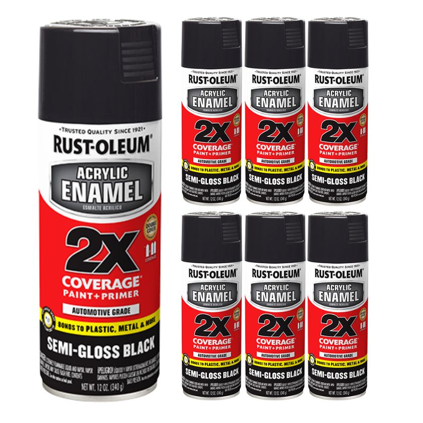 Rust-Oleum 2X Automotive Acrylic Enamel Paint + Primer – 340g (6 Pack) - South East Clearance Centre