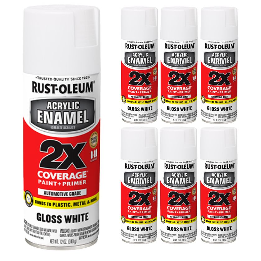 Rust-Oleum 2X Automotive Acrylic Enamel Paint + Primer – 340g (6 Pack) - South East Clearance Centre