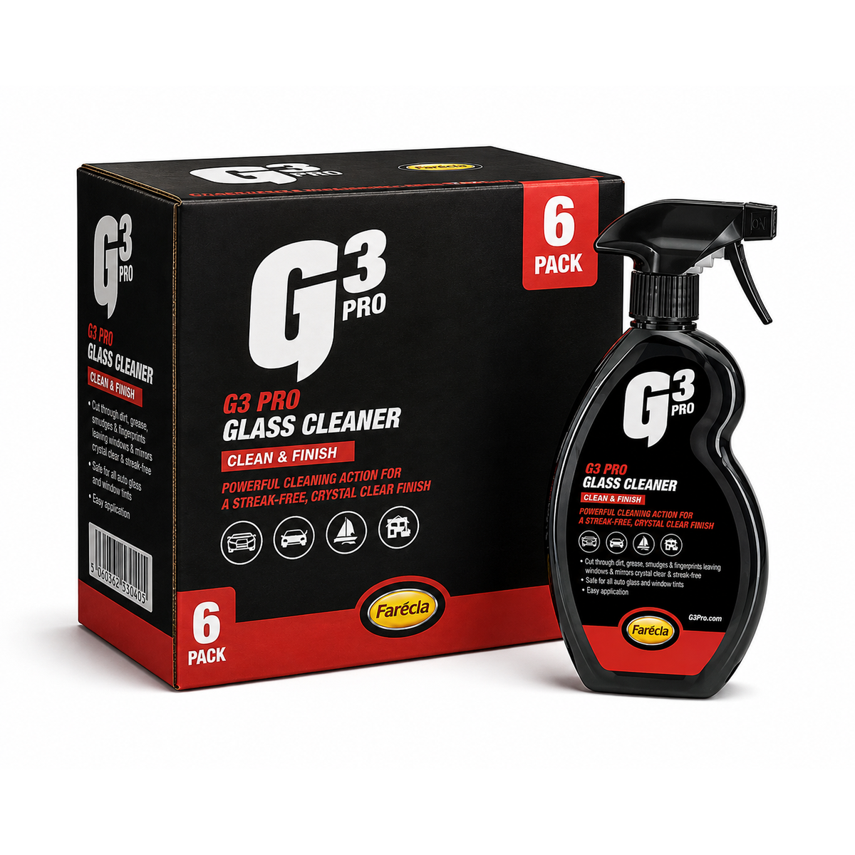 Farecla G3 Pro Glass Cleaner (Box of 6)