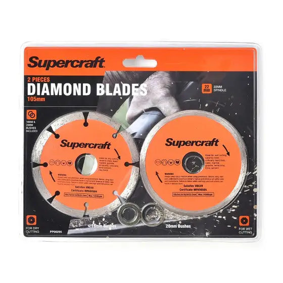 Supercraft Diamond Blades 20mm Bushes 105mm - 2 Piece