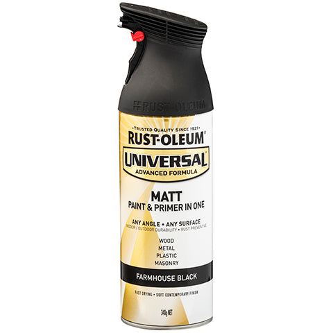 Rust-Oleum UNIVERSAL® Matt Spray Paint | 346530 Black Farmhouse - South East Clearance Centre