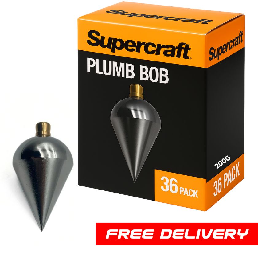 (36 Pack) Supercraft TLB0200 Plumb Bob 200gm - FREE DELIVERY - South East Clearance Centre