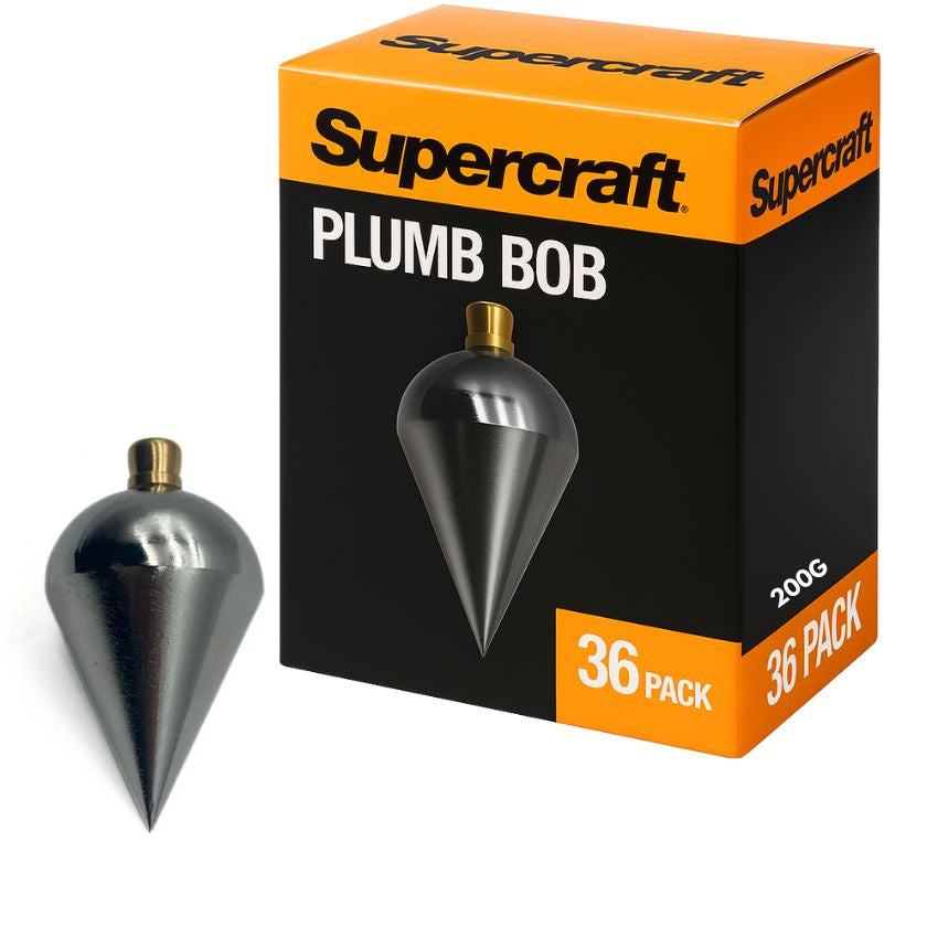 (36 Pack) Supercraft TLB0200 Plumb Bob 200gm - FREE DELIVERY - South East Clearance Centre