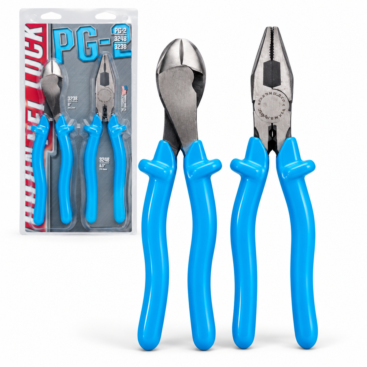 CHANNELLOCK Plier Set 2 Piece Linesman & Diagonal Electrician PG-2