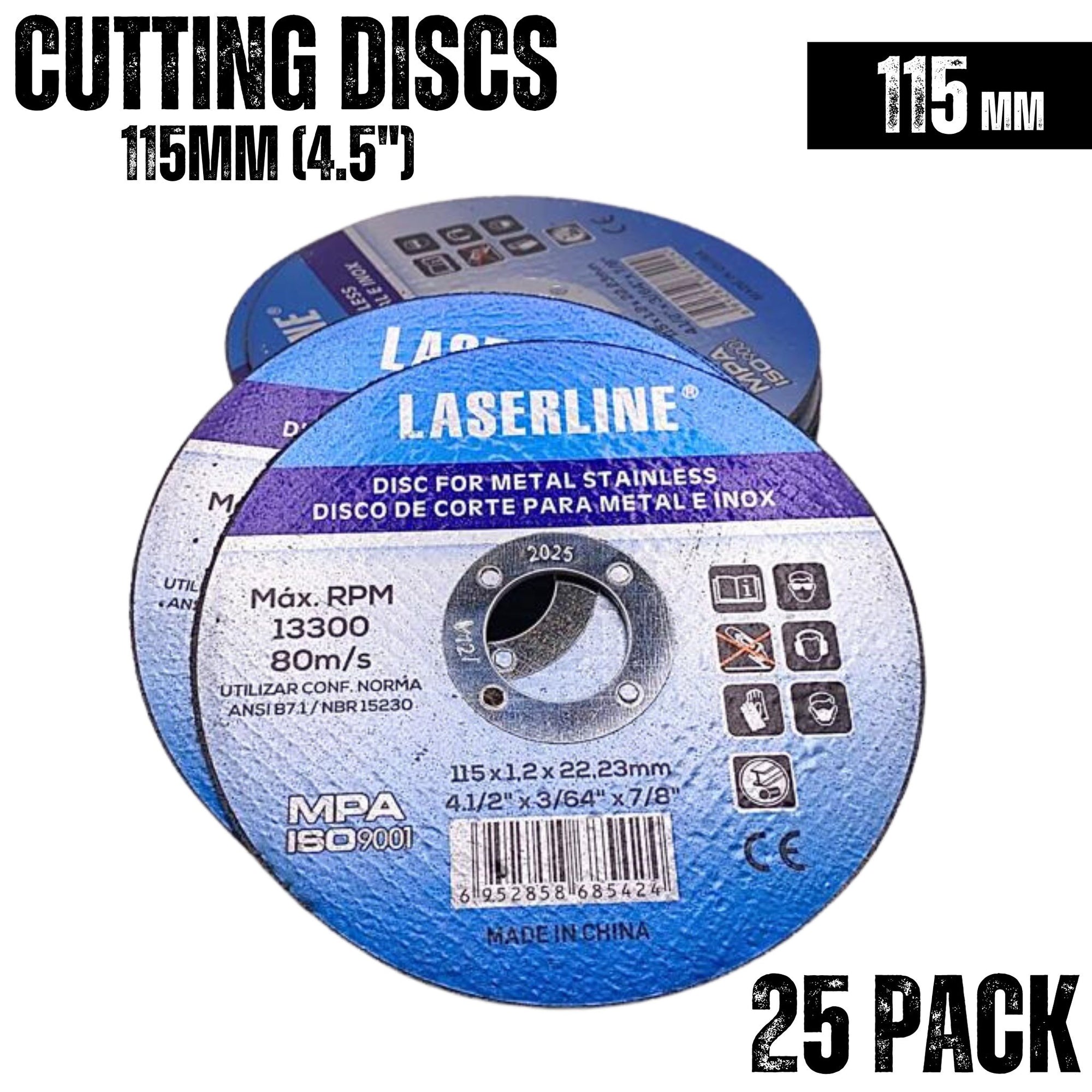 (25 PACK) Stainless Steel Cutting Disc - 115mm - South East Clearance Centre