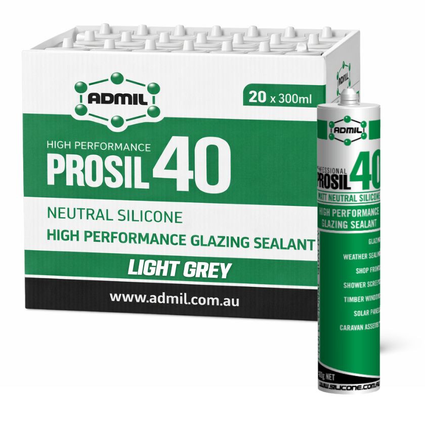 Admil PROSIL 40 - Prosil 40 Matt Light Grey Silicone 600ml (Box of 20)