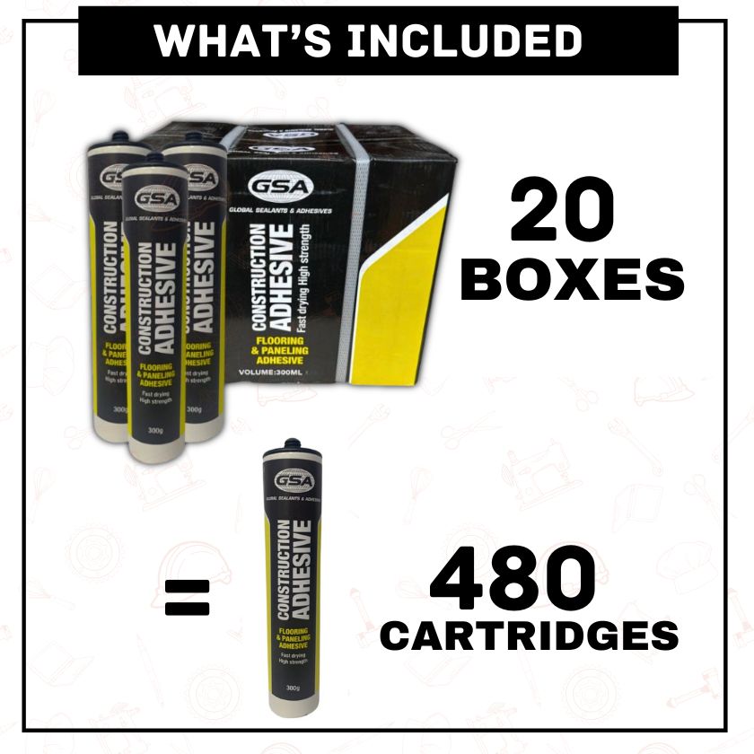 480 Pack | GSA 6998 Construction Adhesive 300 Grams - South East Clearance Centre