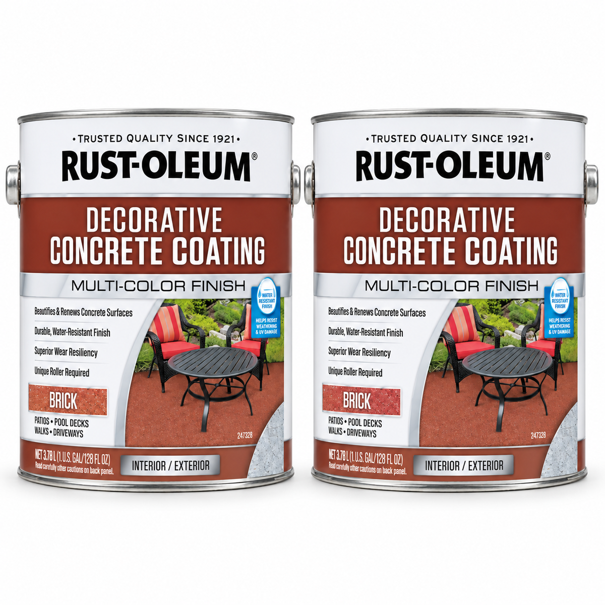 Rust-Oleum Decorative Concrete Coating 3.78L – Brick – Twin Pack