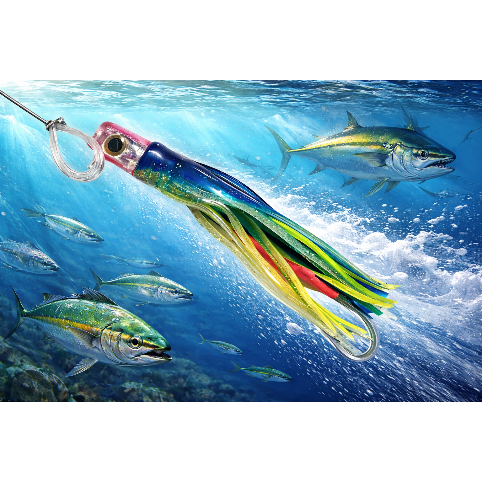 Kamikaze Trolling Skirt Lure 6" Rigged Colour 5 (7/0 Hook) - South East Clearance Centre