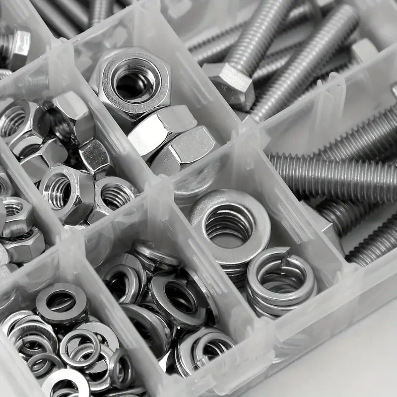720 Piece Stainless Steel Bolts, Nut & Washer Assortment Kit, M4, M5, M6 - South East Clearance Centre