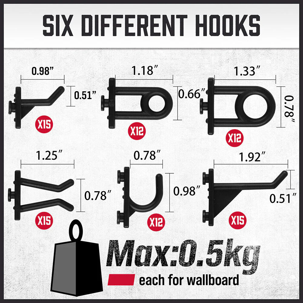 8-Piece Heavy Duty Pegboard Organizer Kit - Versatile Wall Storage Solution - South East Clearance Centre