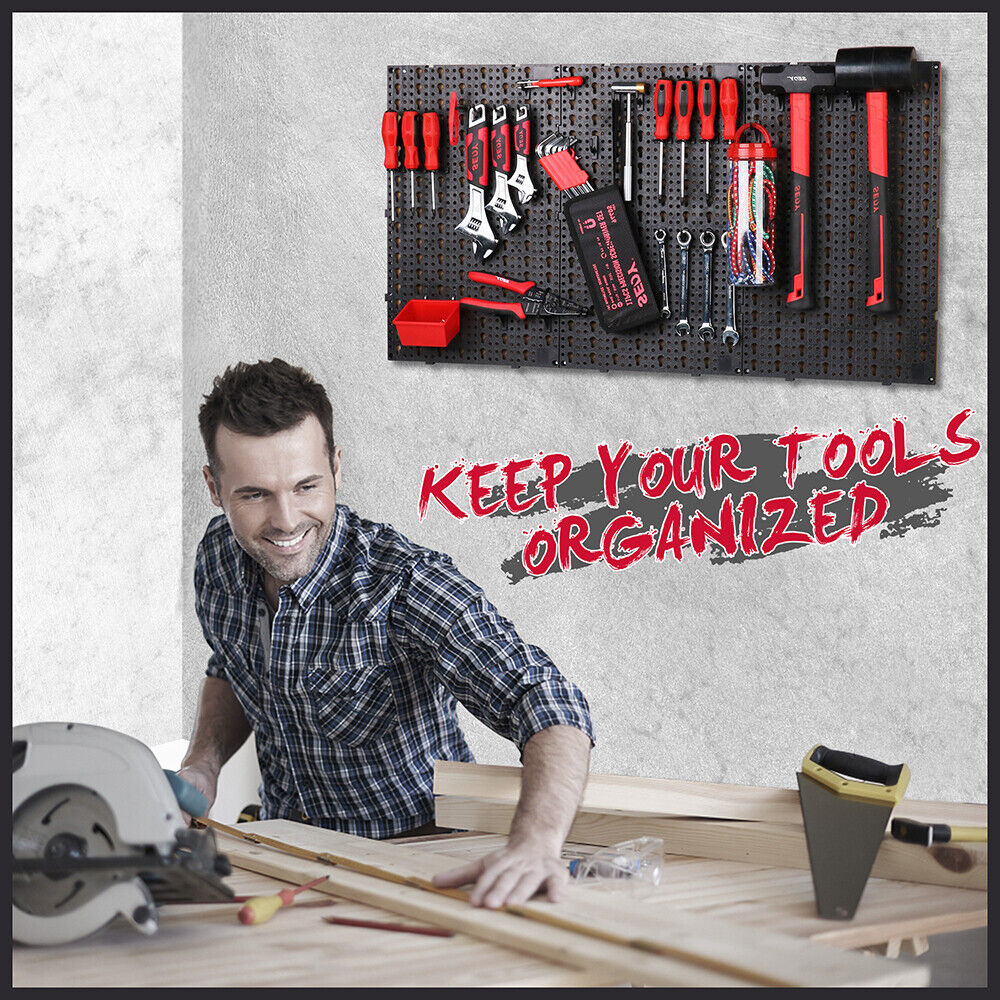 8-Piece Heavy Duty Pegboard Organizer Kit - Versatile Wall Storage Solution - South East Clearance Centre