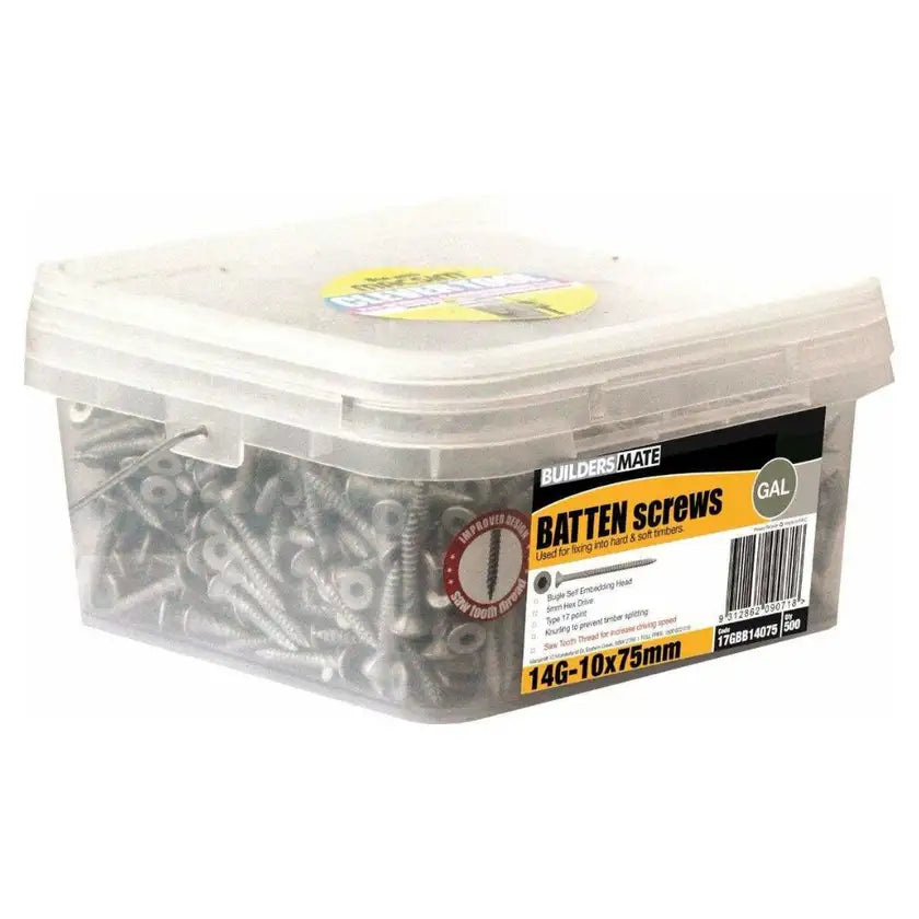 Macsim Batten Screw C3 Galvanised 14G x 75mm - Box of 500