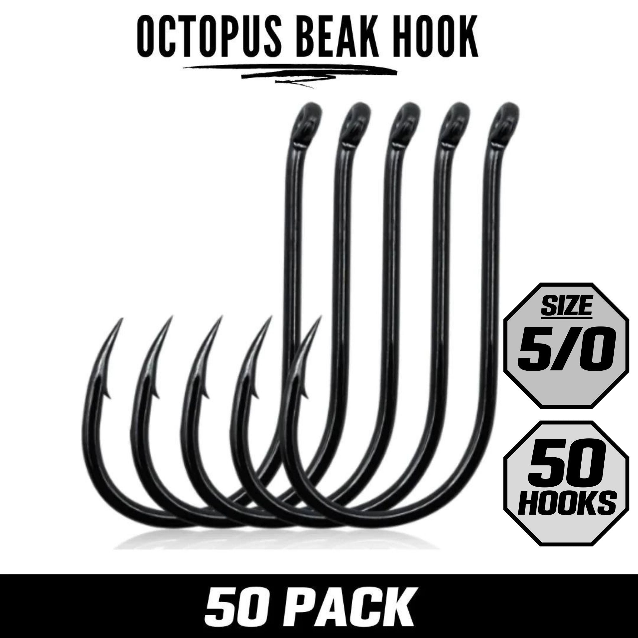 Kamikaze Octopus Beak Hook Black 5/0 50 Pack - South East Clearance Centre