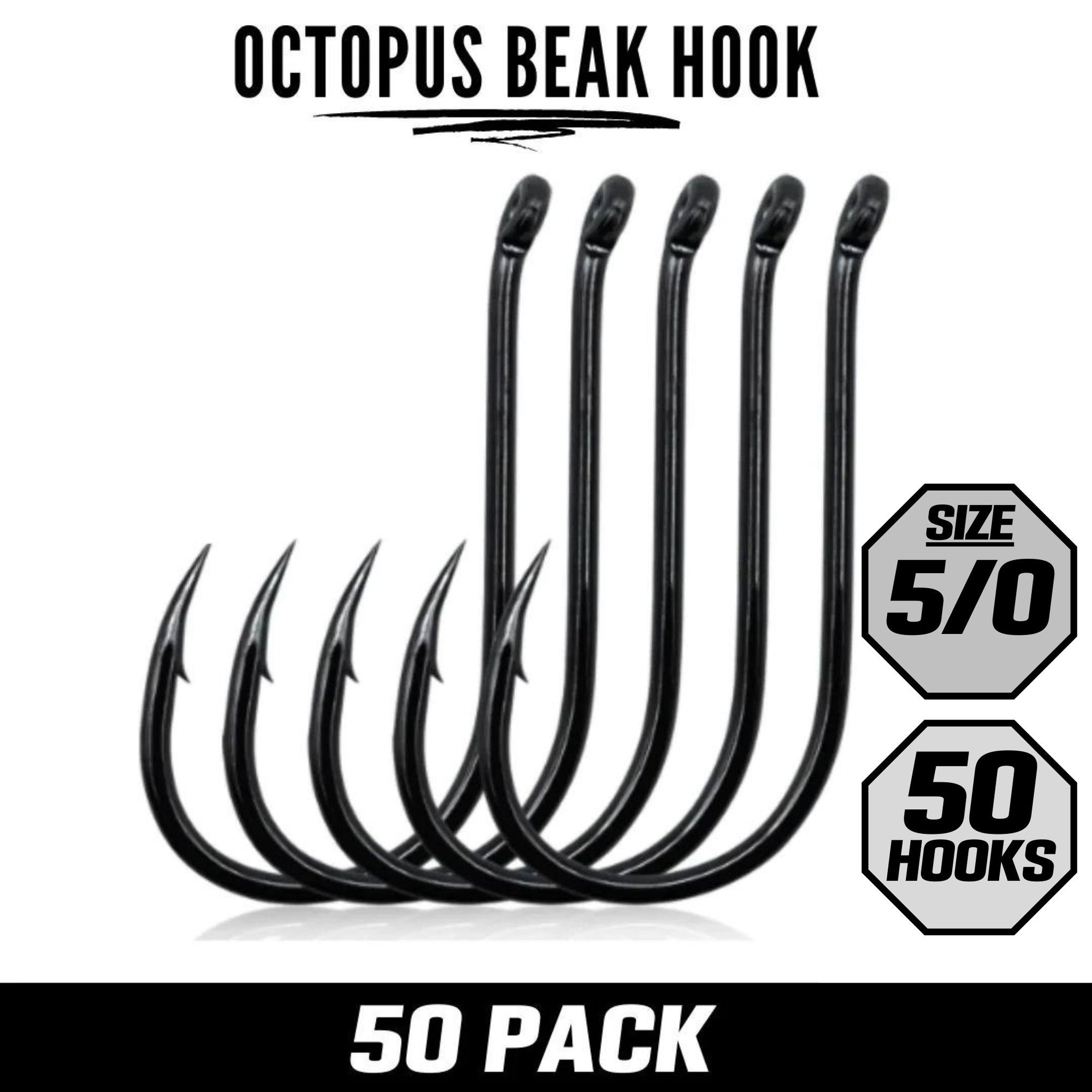 Kamikaze Octopus Beak Hook Black 5/0  50 Pack - South East Clearance Centre