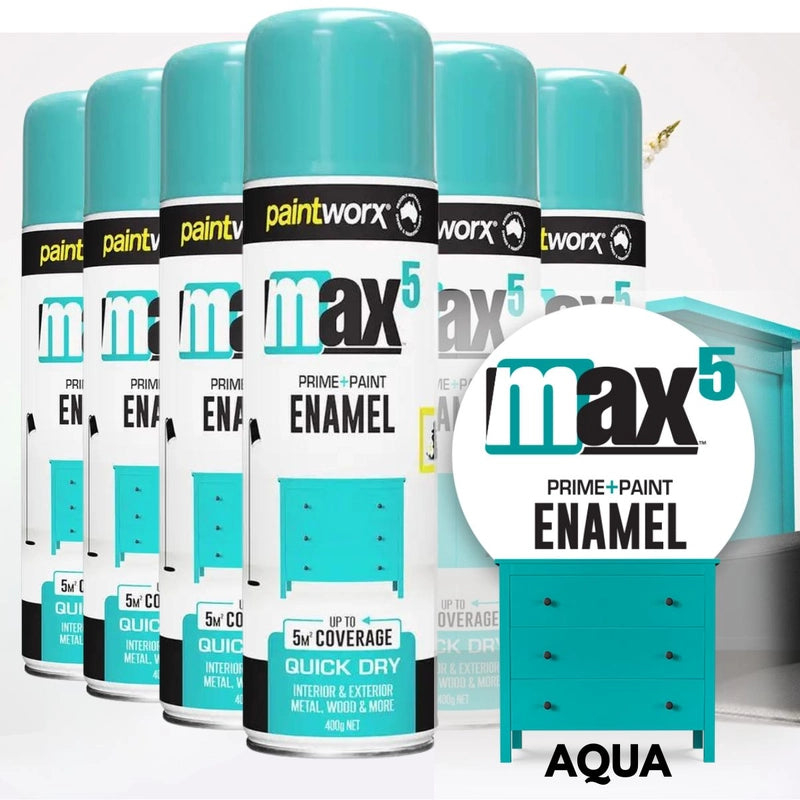 (6 Cans) Paintworx MAX5 Enamel Paint + Primer 400g | GLOSS - South East Clearance Centre