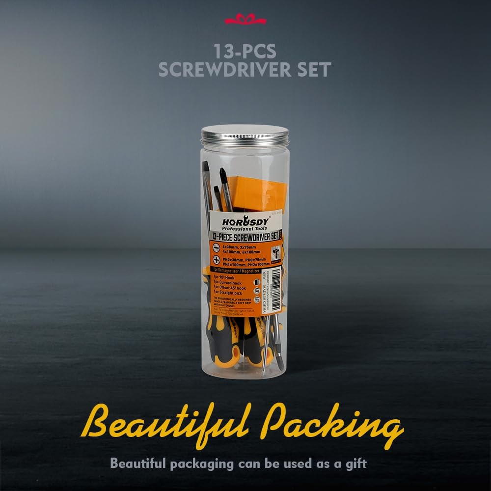 13 Piece Magnetic Screwdriver Set, with Magnetiser/Demagnetiser - South East Clearance Centre