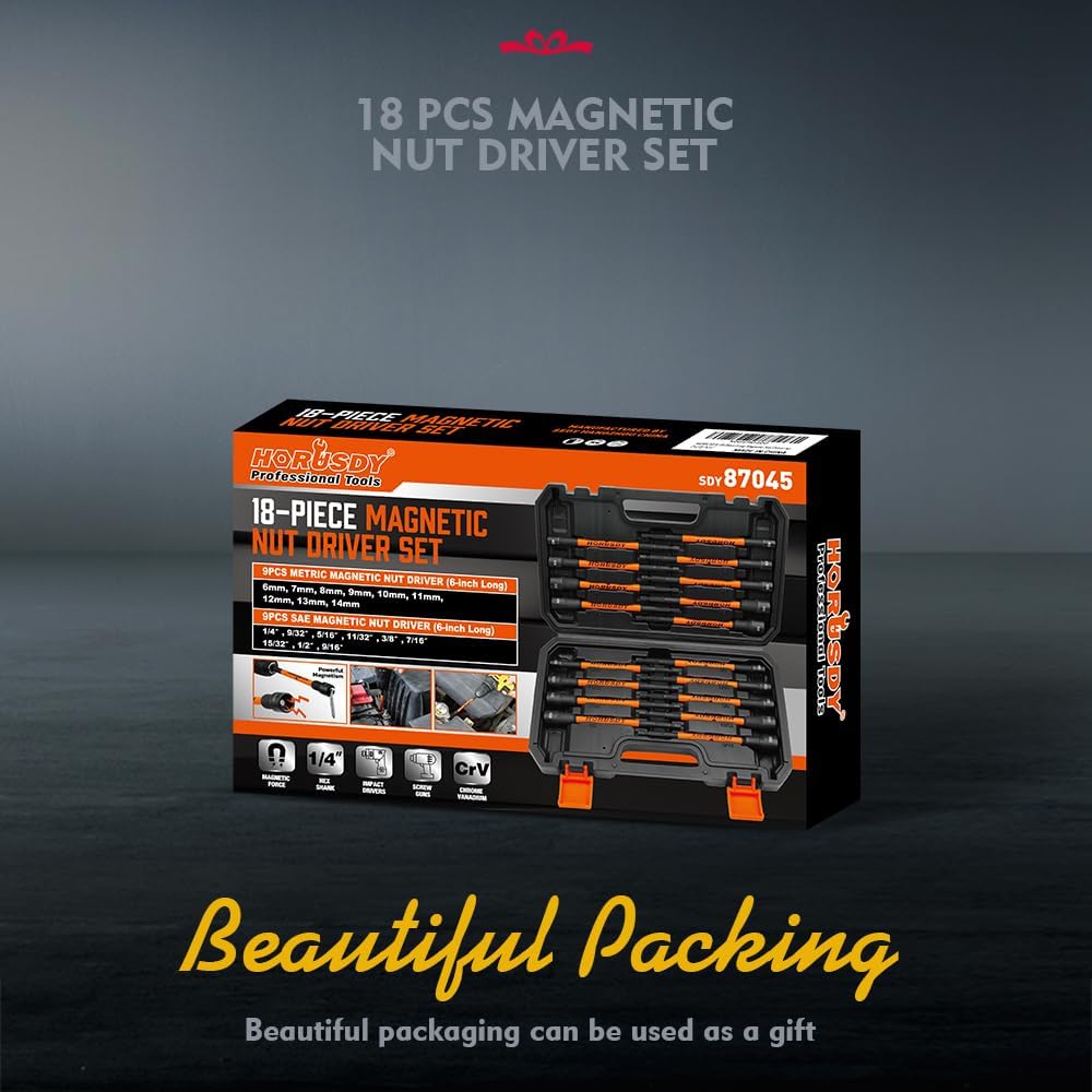 18 Piece Magnetic Nut Driver Set, 1/4" Quick Change - South East Clearance Centre