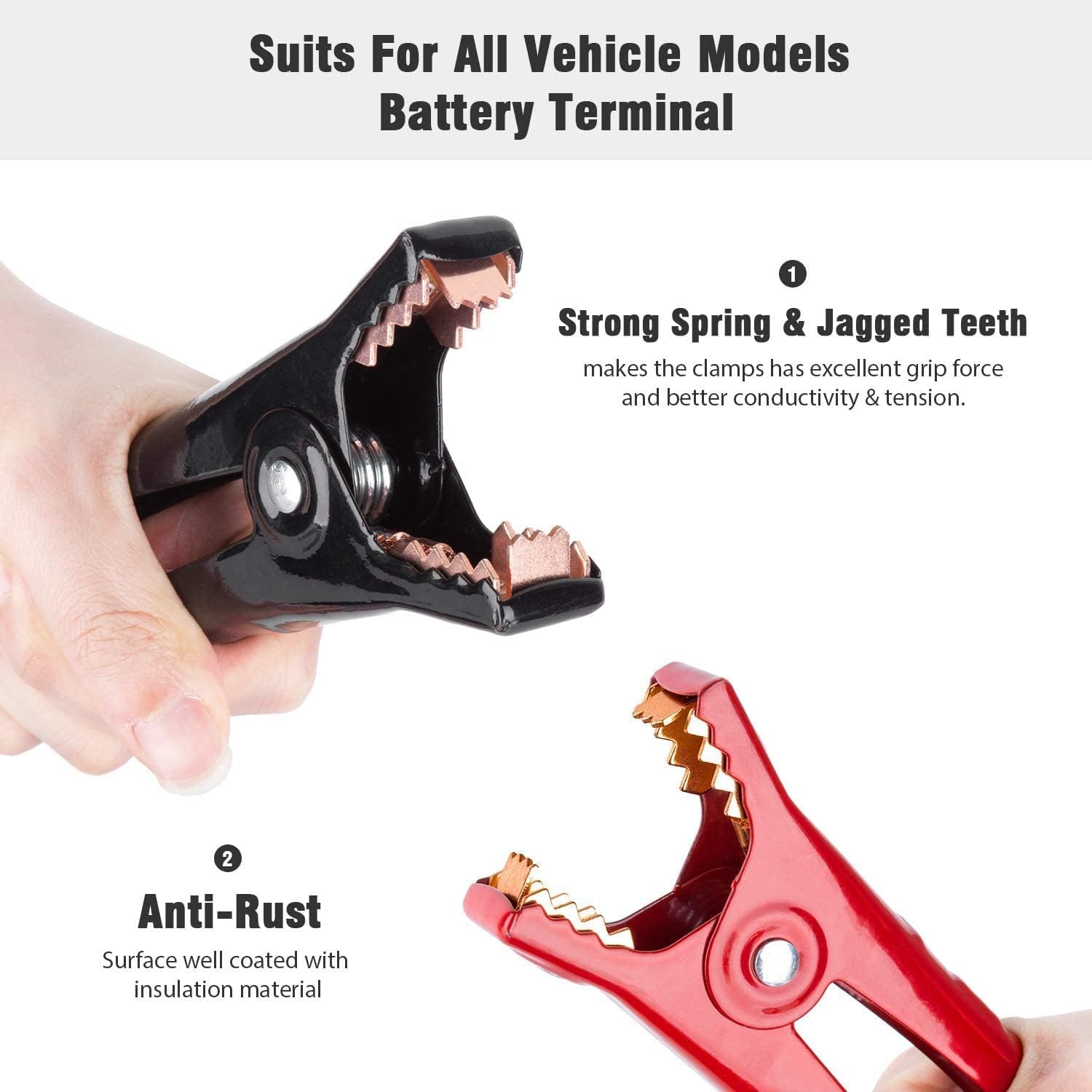 3000AMP Battery Booster Cable 4 Gauge x 20Ft / 6M Heavy Duty Jumper Leads Cable with Reverse Polarity Protection, Carry Bag