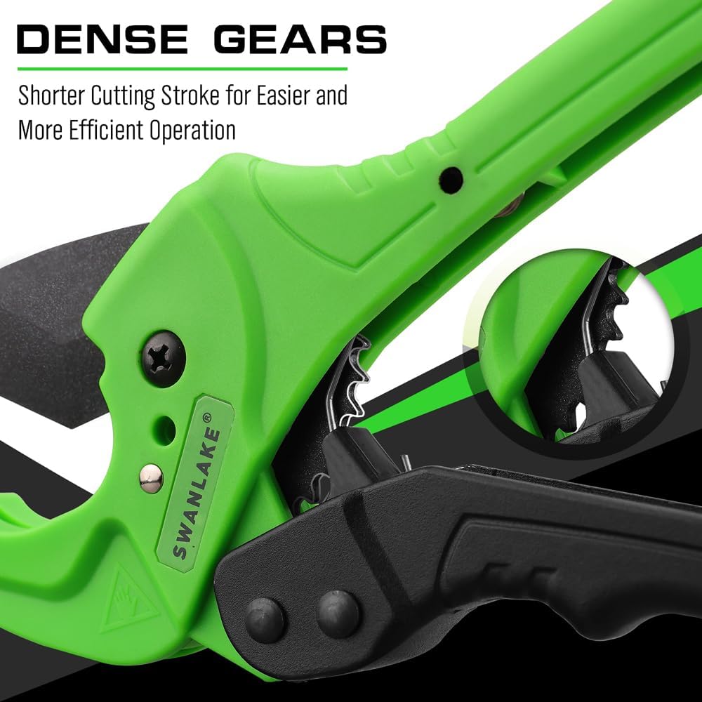 PVC Pipe Cutter,1-5/8"&1-3/8" Ratchet PVC Pipe Cutter for PEX,PVC,PPR and Plastic Hoses, SK5 Steel Blades Ratcheting Pipe Cutter - South East Clearance Centre