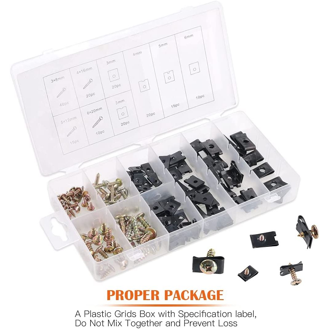 170 Piece Screw and U Type Cushions Assortment Kit - South East Clearance Centre
