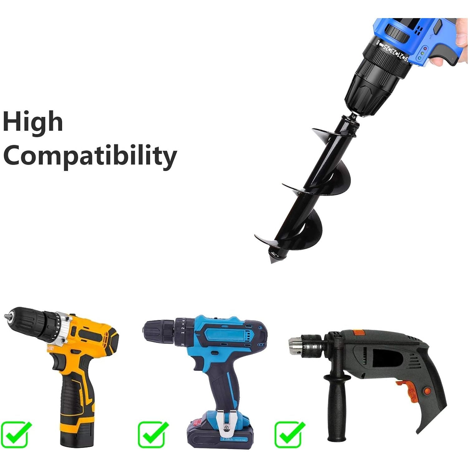 Heavy-duty Power Garden Earth Spiral Drill Bit Post Hole Digger Auger 80x300mm - South East Clearance Centre