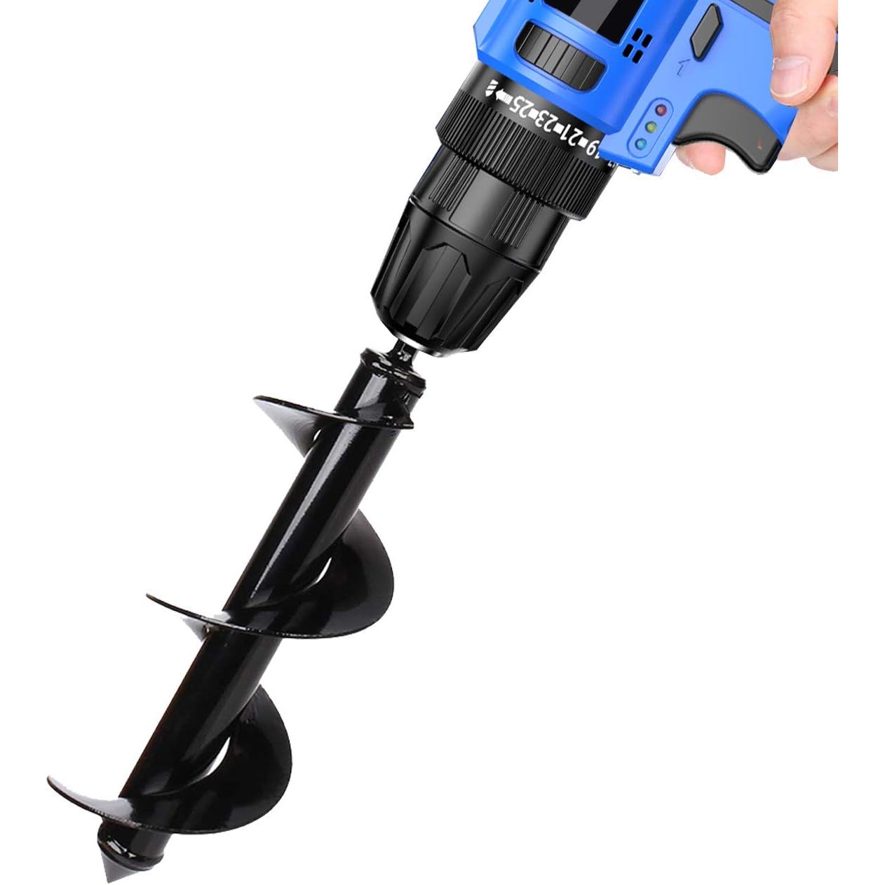 Heavy-duty Power Garden Earth Spiral Drill Bit Post Hole Digger Auger 80x300mm - South East Clearance Centre