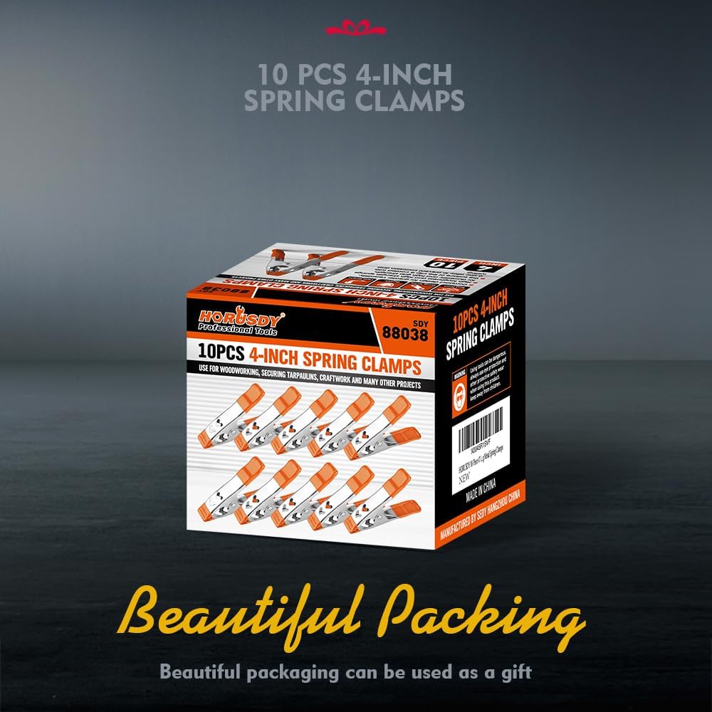 10-Piece 4" inch Spring Clamp, Spring Metal Spring Clamps, 1.5"-inch Jaw opening - South East Clearance Centre