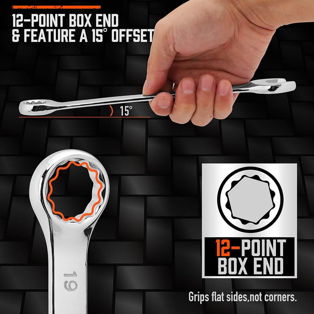 12 Piece Metric Combination Wrench Set | 12 Point | 8-19mm - South East Clearance Centre