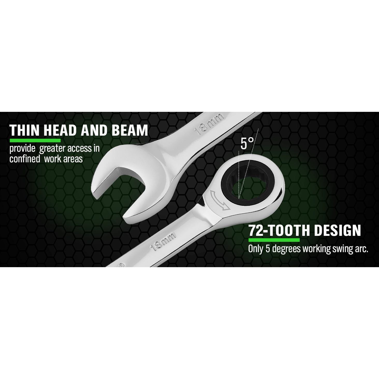 Ratcheting Wrench Set, 11-piece Metric Combination Wrench Set with Pouch CR-V Steel (11PCS METRIC) - South East Clearance Centre