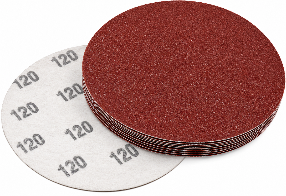 120 Grit (225mm) Round Sanding Discs – Multipurpose Abrasive Sandpaper (Pack of 6)