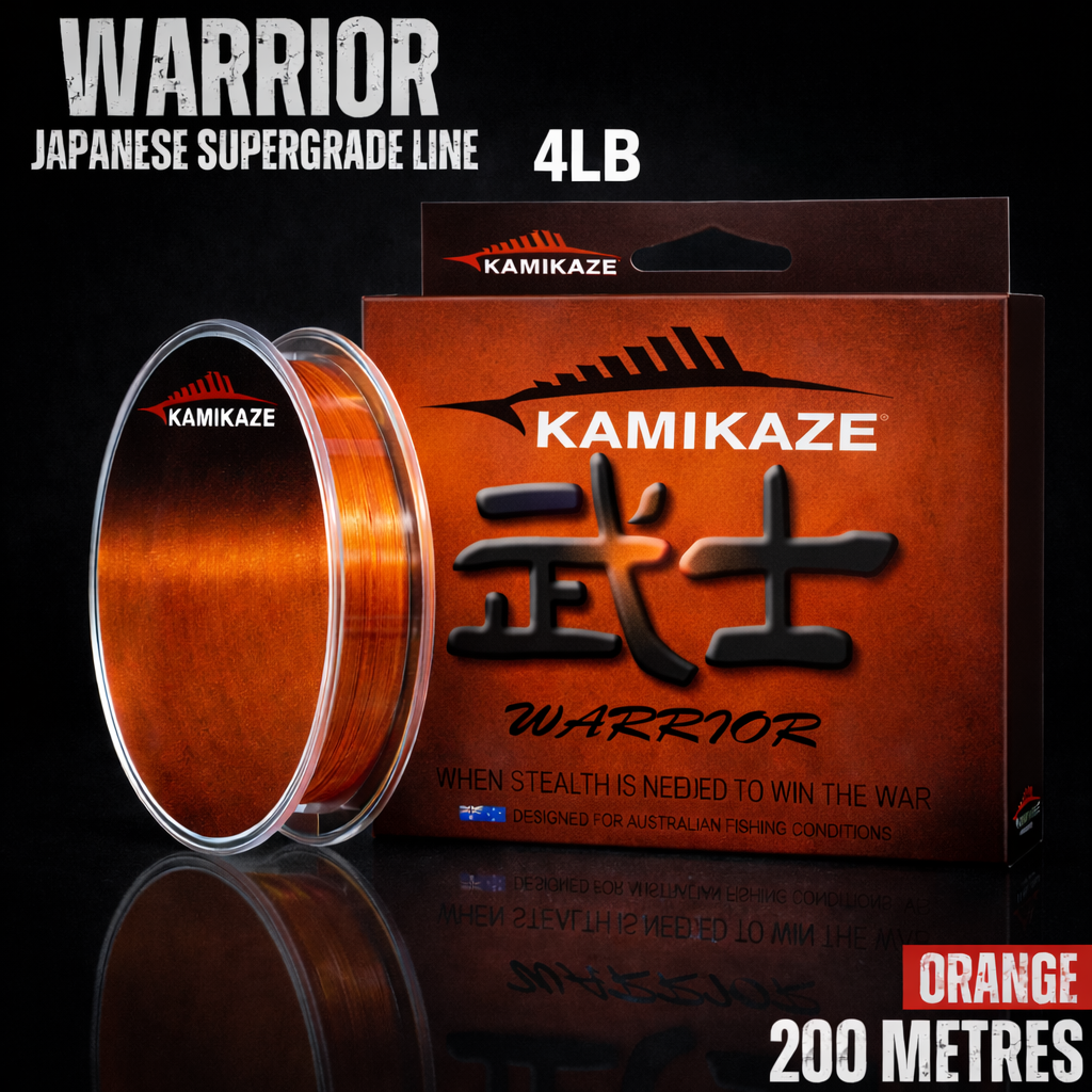 Kamikaze WARRIOR Japanese Super Grade Line 200m 4lb RED - South East Clearance Centre